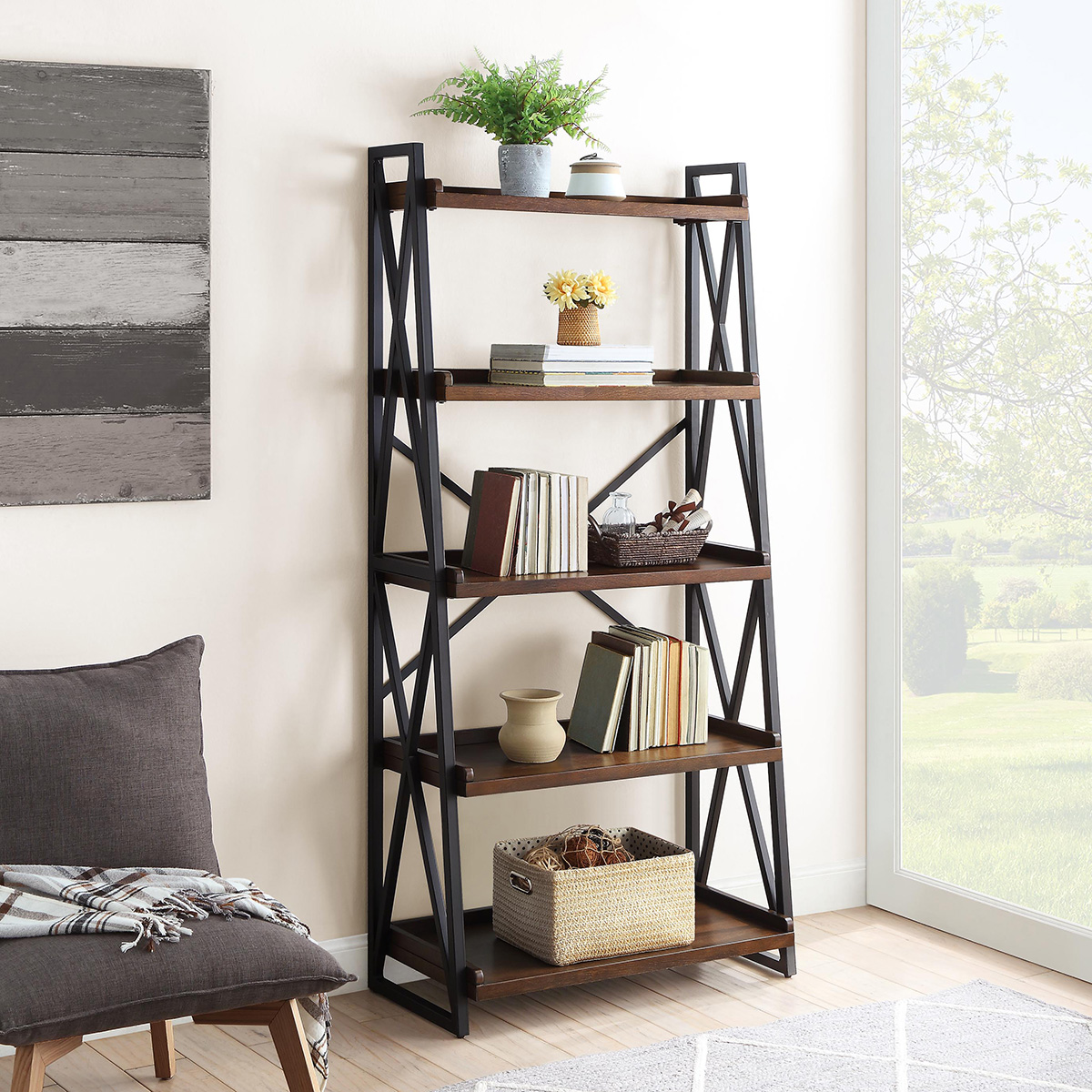 Bayside Furnishings, 72 Inch Ladder Bookcase Costco